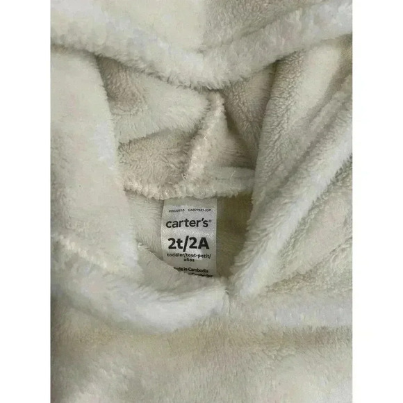 Carters Kids Cozy Girls Pull Over Hoodie Size 2T White Color - Picture 4 of 4